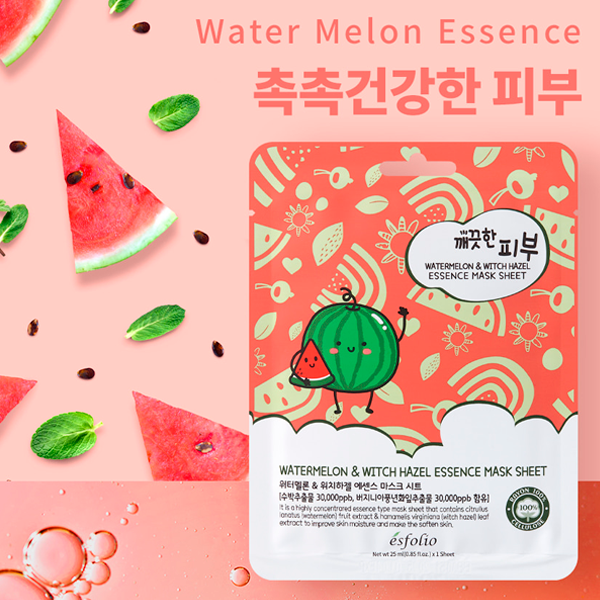 Watermelon & Witch Hazel Essence Mask Sheet, Esfolio