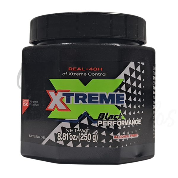Xtreme Black Performance Hair Gel - 8.81 oz Level 15 Fixation 48h Hold