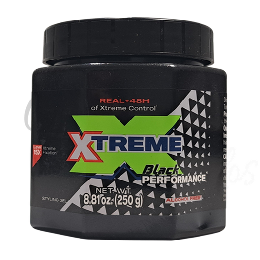 Xtreme Black Performance Hair Gel - 8.81 oz Level 15 Fixation 48h Hold