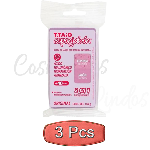 3Pcs Esponjabon Hyaluronic Acid Soap Sponge 2 in 1 Advanced Hydration Deep Moist