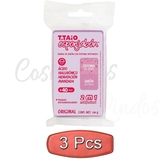 3Pcs Esponjabon Hyaluronic Acid Soap Sponge 2 in 1 Advanced Hydration Deep Moist