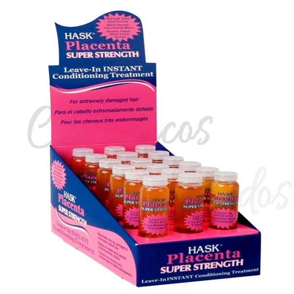 HASK Placenta Super Strength Tratamiento Acondicionador Instantáneo  (Display de 18 Piezas)