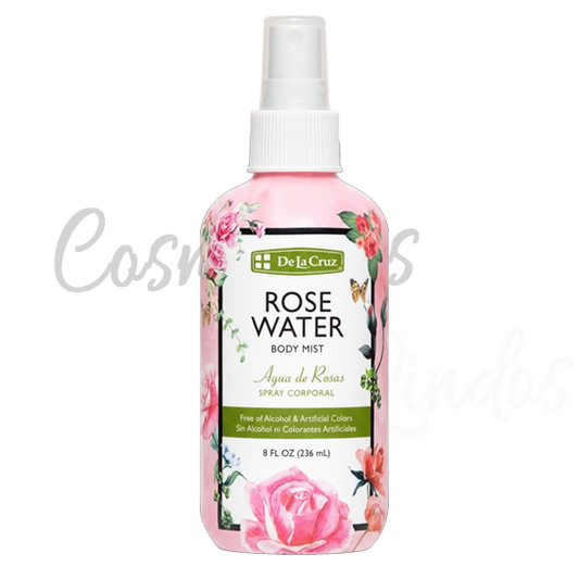 De La Cruz Spray de agua de rosas para cara, piel y cabello, 8 Oz